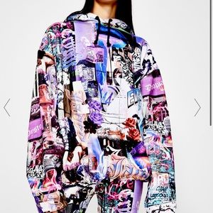 Jaded London purple graphic hoodie